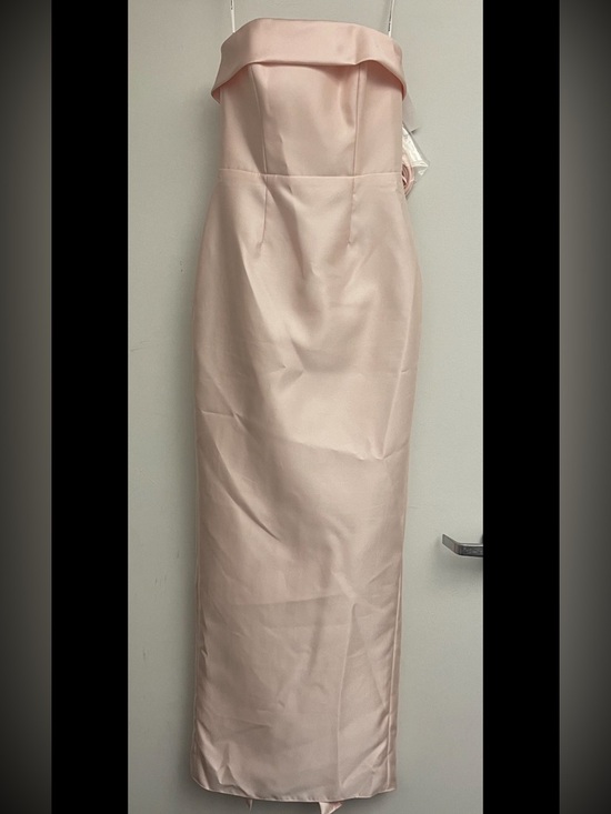 Strapless Satin Maxi Dress in Blush Pink - Picture 4 of 10